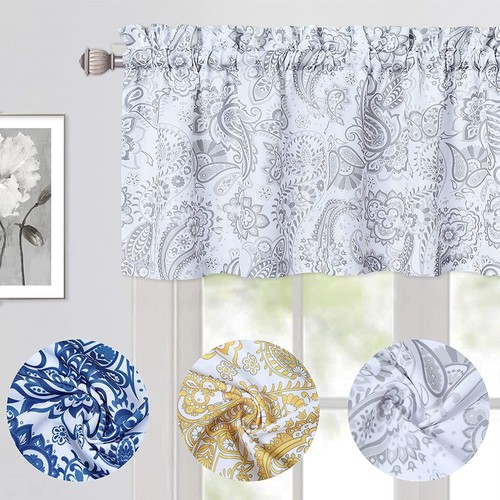Kitchen Valances Floral Damask Cafe Curtain Short Paisley - Picture 7 of 17