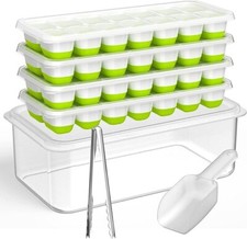 Ice Cube Tray with Lid and Ice Bucket Kits LFGB Certified BPA Free Ice Cube