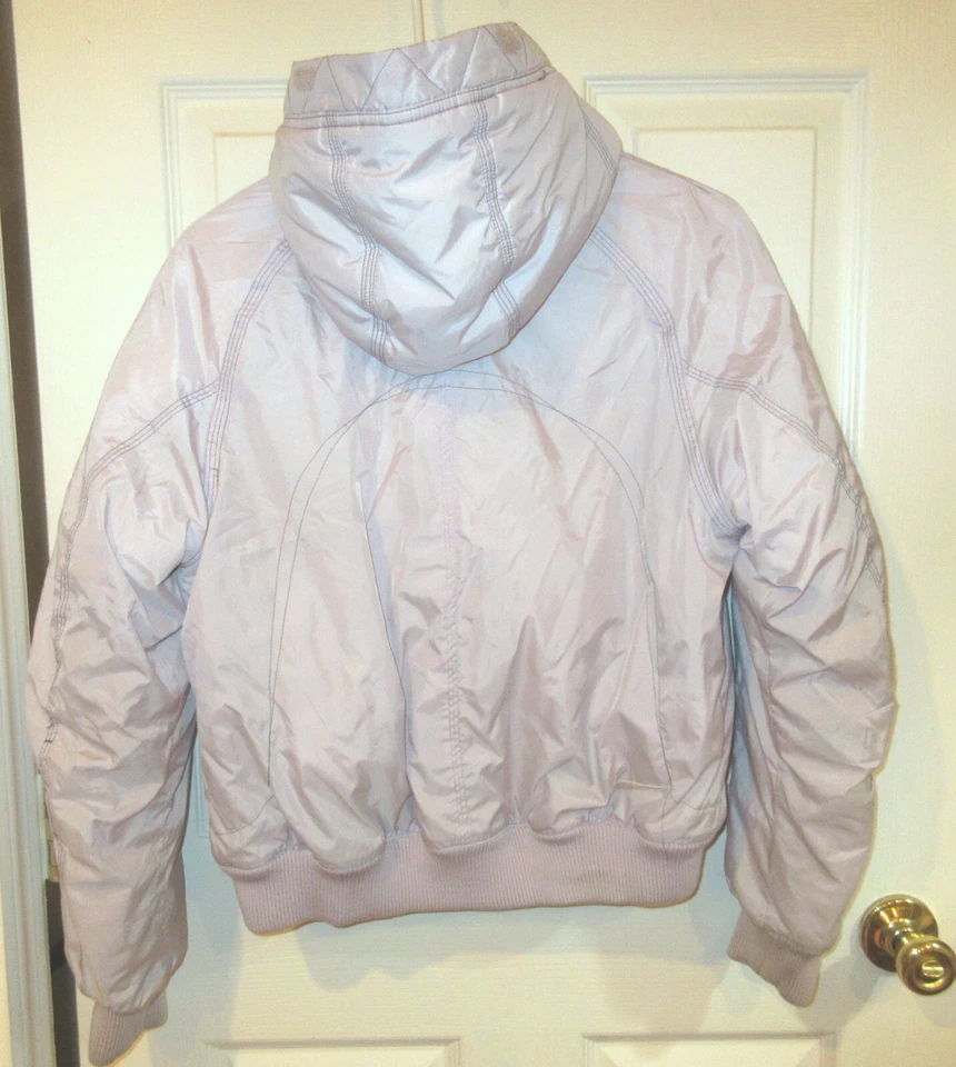 NIKE para niñas ~ ABRIGO DE INVIERNO MORADO talla 16 XL ~ CAPUCHA AISLADA ~ LOGOTIPO chaqueta forrada Foto 3 de 4