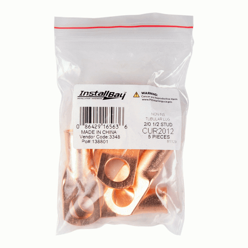 Metra CUR2012 Install Bay Copper Uninsulated Ring Terminal 2/0 Gauge 1/2 inch - Picture 5 of 5