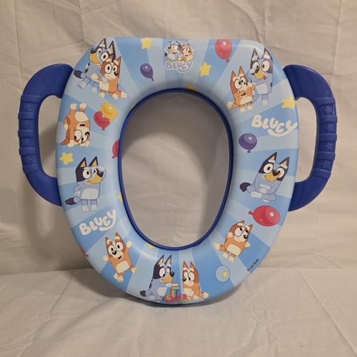 BLUEY Soft Padded Kids Potty Training Toilet Seat W/ Handles Toddler Preschool