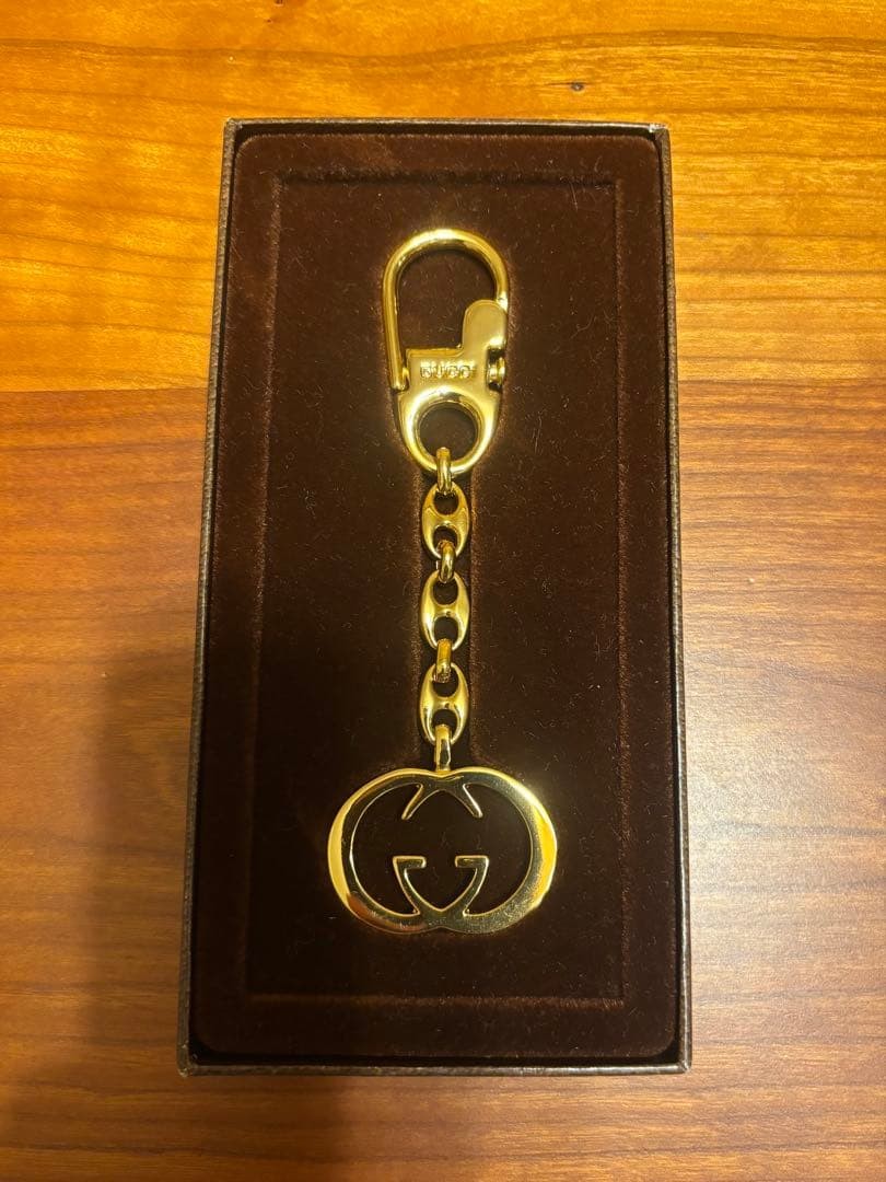 GUCCI Keyring Keychain Bag Charm Gold Interlocking Logo Vintage 02629i thumbnail 21