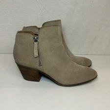 Frye & Co Suede Ankle Boots Ash Heel Booties Zipper Womens Size 6