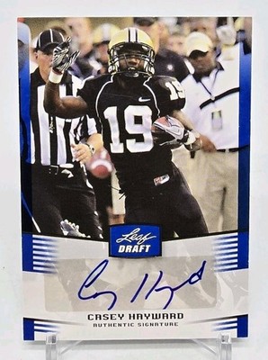 2012 Leaf Draft CASEY HAYWARD Autograph Auto RC Blue Vanderbilt Commodores #CH2