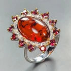 Jewelry Art 8 ct Natural Amber Ring 925 Sterling Silver Size 8.75 /R450218