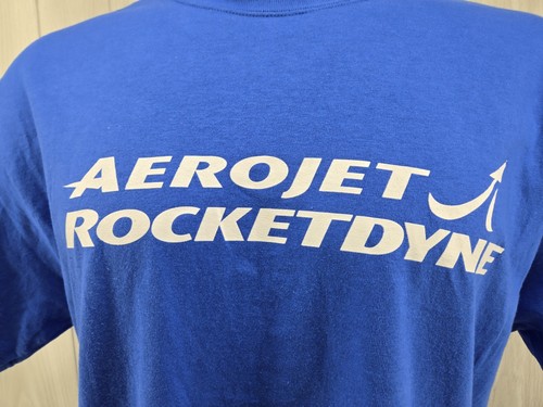 Aerojet Rocketdyne Logo Graphic T Shirt Blue Mens Size Large - Picture 4 of 11