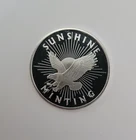 Sunshine Minting  silver round, contains 1 ounce  .999 fine silver