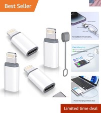 USB C to Lightning Adapter 3 Pack Mfi Certified Lightning Female to USB C