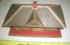 Vintage Marx 1950's ALL Tin Metal Litho Whistling GIRARD Passenger Train Station