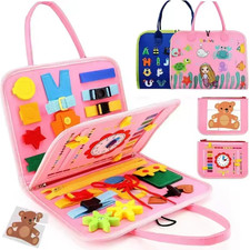 Montessori Felt Busy Board Travel Toy Dress Skills Sensory Learning Book