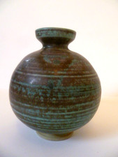 Vintage Clive Bailey Cornwall Studio Art Pottery Stem Vase Stoneware MCM Styling