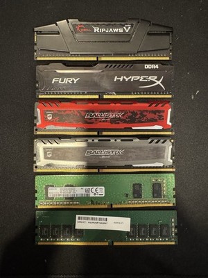 Assortment of ddr4 ram, 6 sticks total, *check bio* 