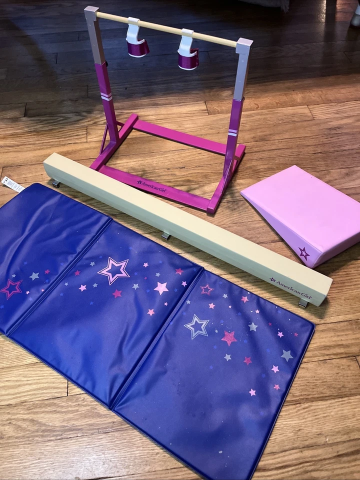 Juego de gimnasia American Girl Doll ~ haz de equilibrio, tapete, barra, almohadilla de cuña ~ juego de 4  Foto 2 de 4