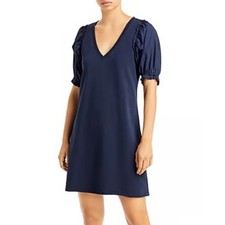 Sundays Anthropologie Mila Puff Sleeve Dress Mini Women’s Small Navy Feminine