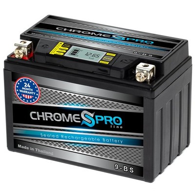 Chrome S Pro iGel YTX9-BS Battery   120 CCA, Gel Electrolyte AGM 