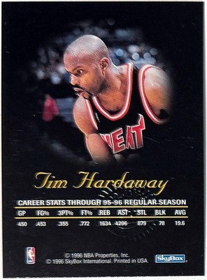 Tim Hardaway 1996-97 Skybox Premium Autographics BlackInk 