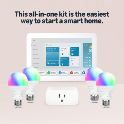 Smart Home Starter Kit: Echo Hub, Smart Plug & 4 Alexa Bulbs