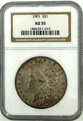 1901 P Morgan Silver Dollar $1 - Key Date - NGC Certified AU55