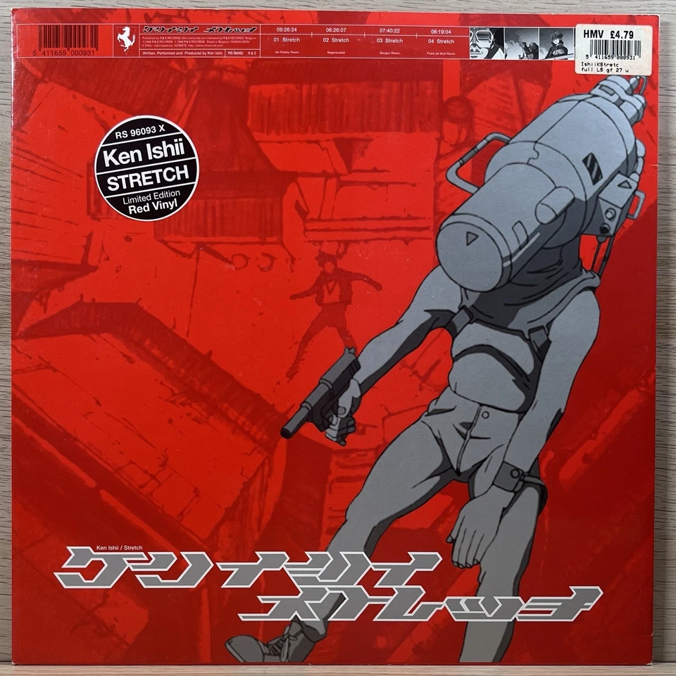 Ken Ishii Stretch 1996 Limited Edition Red 4 Track 12" Vinyl Record Foto 2 de 4