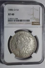 1886 O Morgan Silver Dollar NGC XF40 #208