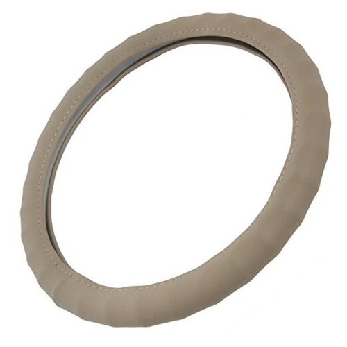 BDK Ergonomic Massage Grip Steering Wheel Cover – Standard Size, Leather Feel, Protects Against Heat, Dirt & Sweaty Fingers