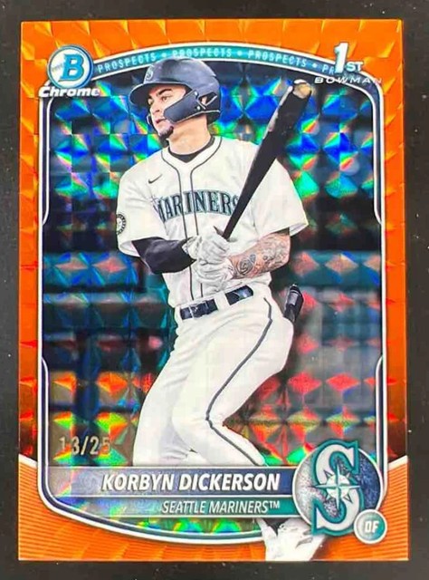 2025 Bowman Chrome Orange Geometric Refractor #BDC-69 Korbyn Dickerson RC /25