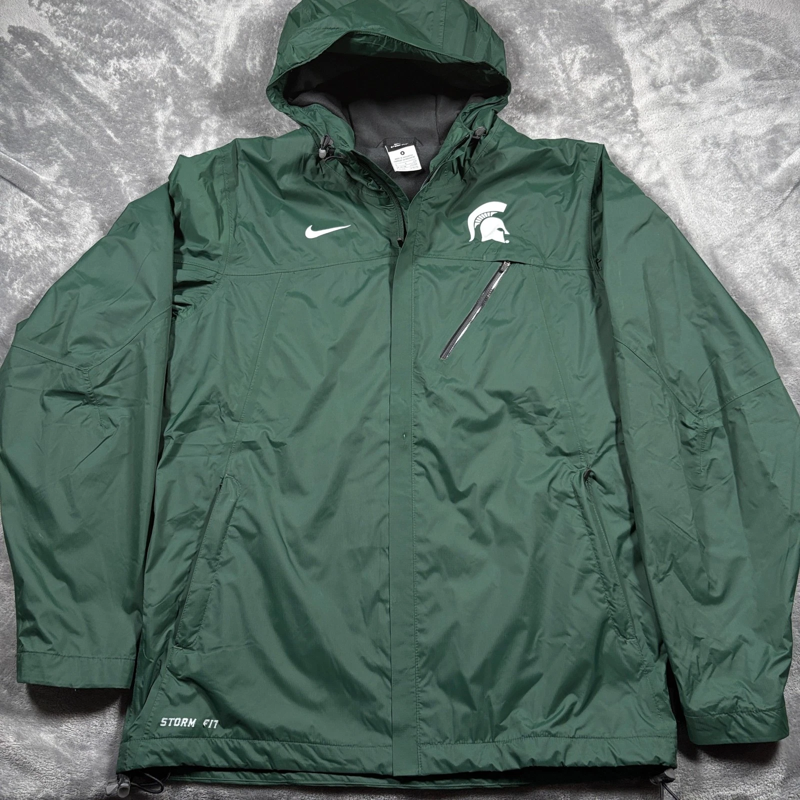 Michigan State Spartans Jacket Mens Small Green Football NCAA Storm Fit Hooded