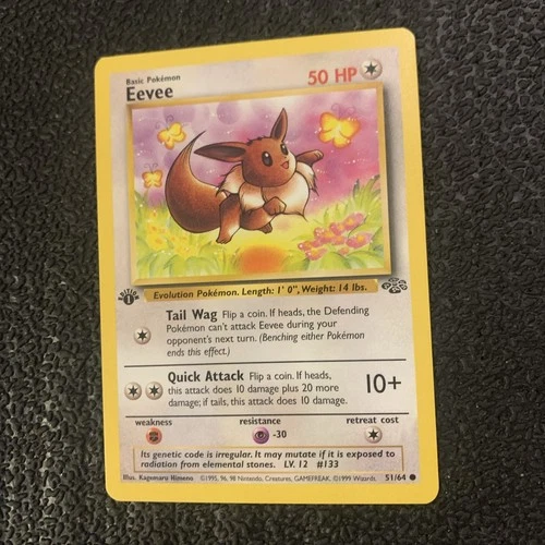 Pokemon Eevee 51/64 1st Edition Jungle Regular Basic Pokémon TCG Card