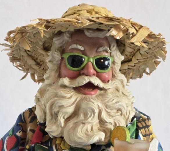 "Summertime on the Beach"  Kurt Adler Fabriche 10" Handsome Beach Santa Cute!
