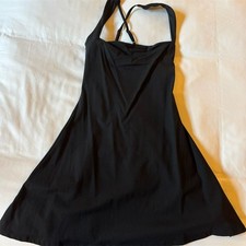 Qinsen Women's Black Strappy Mini Dress Size M Casual Short