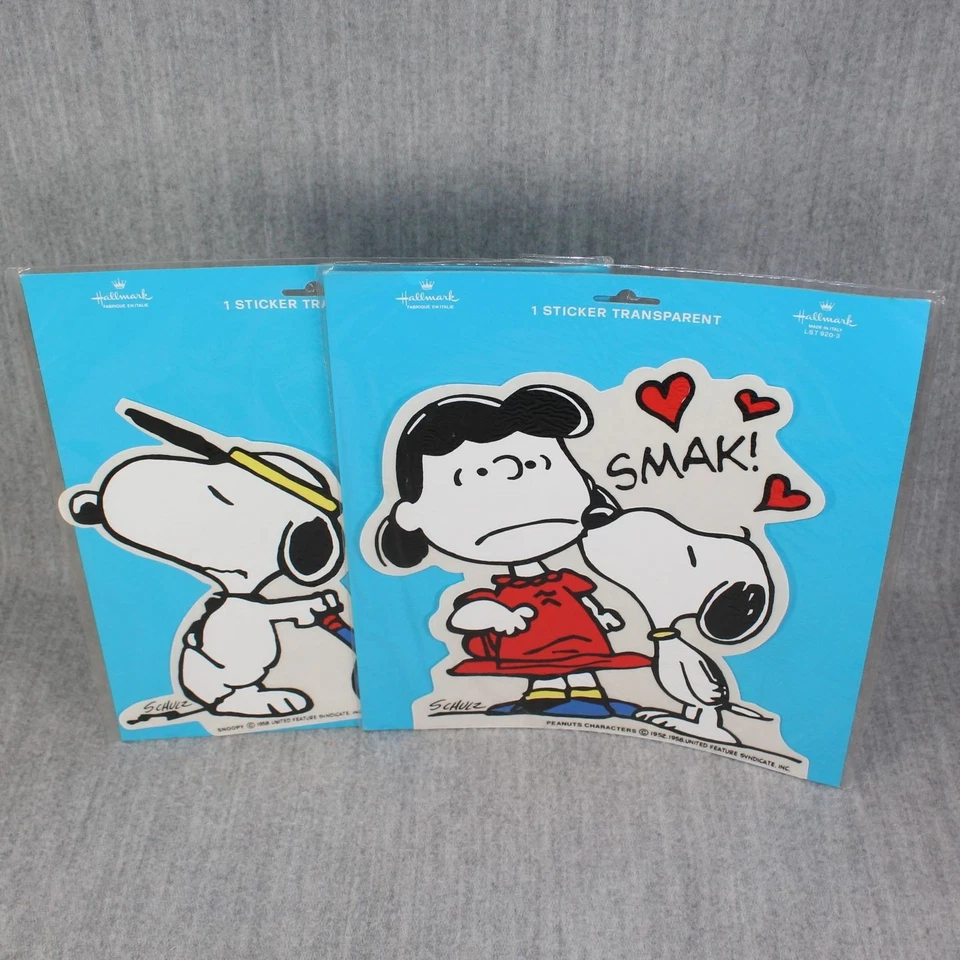 SNOOPY Peanuts Hallmark Stickers Vintage Italy Kissing Lucy | Tennis 1980s New - Bild 3 von 4