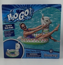 Inflatable Water Float Alpaca Swim Ring New in Box Ages 10+