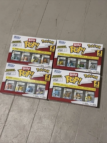 Funko Bitty POP  Pokemon Complete Set of 4 Packs - Pikachu Charizard Eevee - New