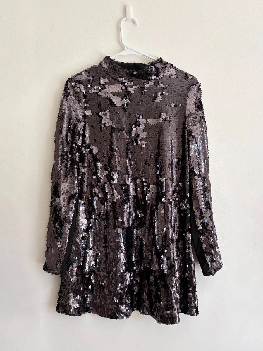 topshop long sleeve sequin dress TOPSHOP turquoise sequin bodycon party dress