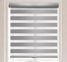 Changshade 1pc Blackout Cordless Roller Zebra Shade Gray 39'' x 72''