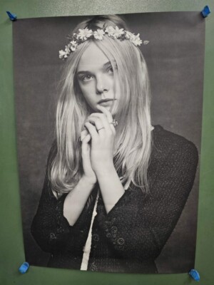 CHANEL Poster Little Black Jacket NYC 2012 Elle Fanning Karl Lagerfeld  Photo