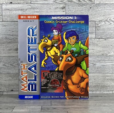 Vintage Math Blaster Mission 1: Cosmic Critter Challenge Windows/Mac BIG BOX NEW