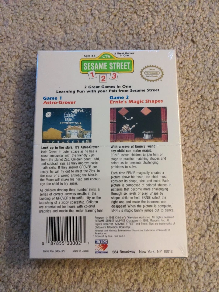 SESAME STREET 123 ASTRO-GROVER ERNIE'S MAGIC SHAPES NINTENDO (NES) 1988 - Image 2 of 4