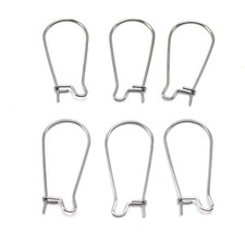 200 Pcs 316L Stainless Steel Ear Wire Earring Oval Hoop French Hook 25mm 1" 
