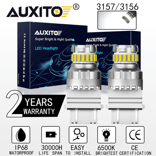 T25 3157 3156 High Power 7W LED Tail Brake Stop Backup Reverse Light Bulbs White - Picture 1 of 10