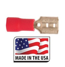 100 PC 22-18 AWG FEMALE VINYL QUICK DISCONNECT 187 3/16 5mm Made in USA