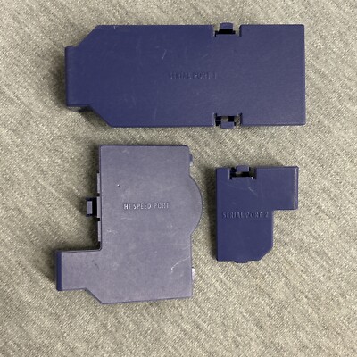 Complete Set of 3 OEM Serial & Hi Speed Port Covers GameCube - Indigo Purple -