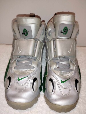 Nike Air max silver sport shoes or metallic and green