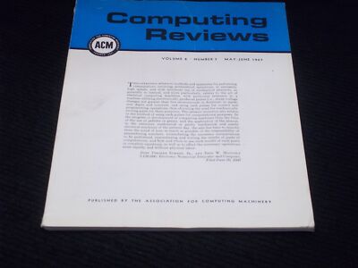1967 MAY COMPUTING REVIEWS MAGAZINE - COMPUTING MACHINERY ASSOCIATION - H 8863