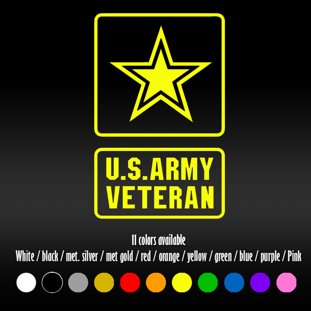 4" US Army Veteran Star Window Car Laptop Vinyl Decal sticker