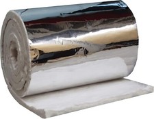 Aluminum Foil Faced Ceramic Fiber Blanket Insulation 8 , 2400F, 1" x 24" x 12.5'
