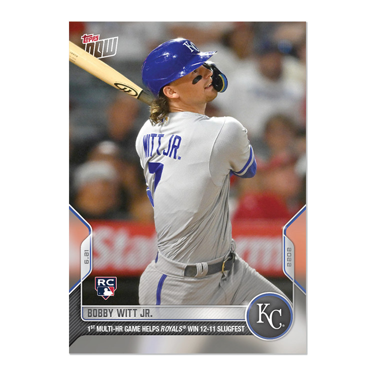 Bobby Witt Jr. - 2022 MLB TOPPS NOW® Card 386 MULTI HR GAME ROYALS RC