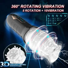 Rotating Cup Masturbaters Automatic HandsFree Thrusting Stroker Men 3D Sex Toy