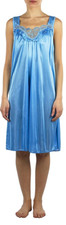 New Women Light Blue Lati Fashion Satin Nightgown Sleepwear Sizes M-4X
