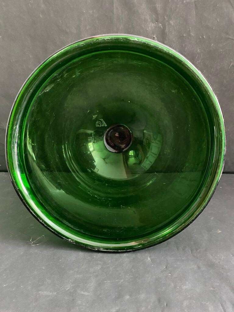 Ancienne Lanterne/cloche En Verre Gravé Belge, Style Colonial, Des Années 1890 - Énorme, Sans Fêlures